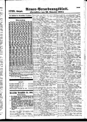 1729. Ausgabe. Freitag, 30. November 1917