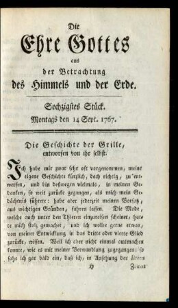 Sechzigstes Stück. Montags den 14 Sept. 1767