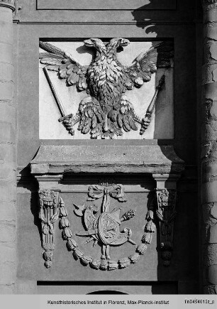 Historische und symbolische Darstellungen zu Ehren von Franz I. von Lothringen : Doppeladler