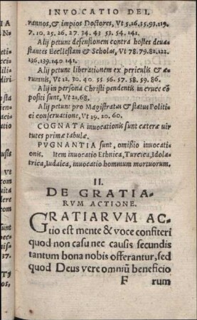II. De Gratiarvm Actione.
