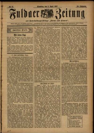 Zweite Ausgabe vom Samstag, den 03. April 1897.