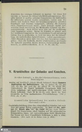 V. Krankheiten der Gelenke und Knochen