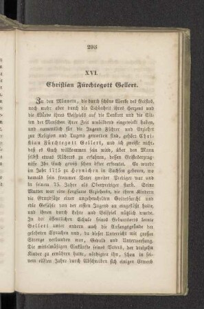 XVI. Christian Fürchtegott Gellert.