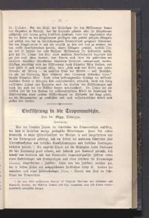 Einführung in die Tropenmedizin