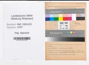 Entnazifizierung Heinrich Piel, geb. 19.11.1902 (Feuerwehrmann)