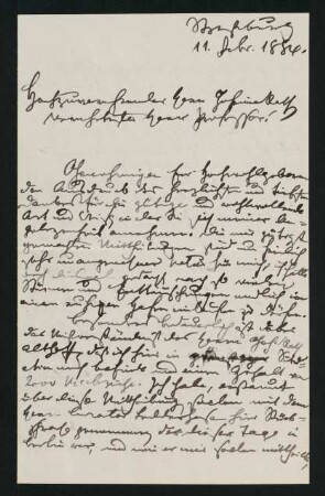 Brief vom 11. Febr. 1884