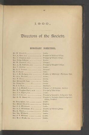 Directors of the Society