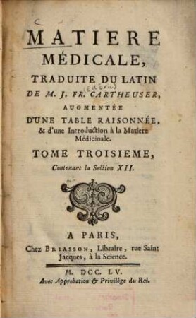 Matiere Médicale, 3