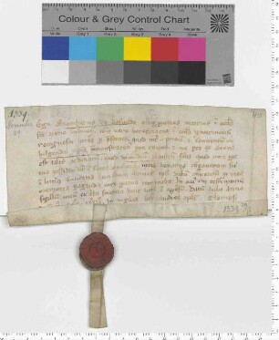 Borchards von Kosvelde, Beneficiat in Schwerin, schenkt Heiligenthal 1/2 Fuder Salz. [lat]