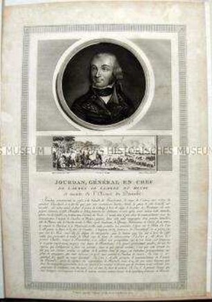 Porträt des Generals Jean Baptiste Jourdan/ Sieg in der Schlacht bei Fleurus am 26. Juni 1794 (Porträtfolge zur Französischen Revolution)
