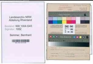 Entnazifizierung Bernhard Sommer , geb. 18.11.1906 (Gastwirt)