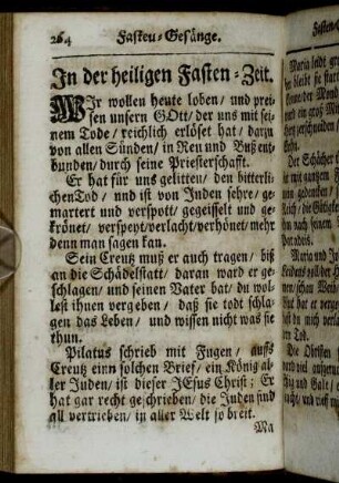 In der heiligen Fasten-Zeit