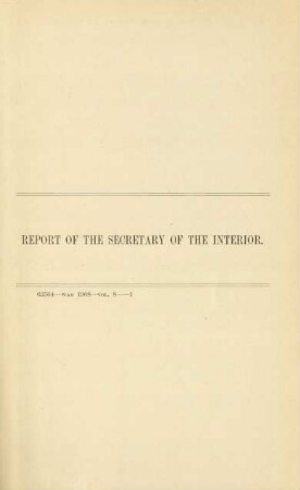 Report of the Secretary of the Interior