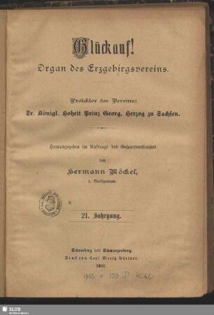 21.1901: Glückauf : Zeitschrift des Erzgebirgsvereins