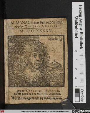 Almanach nae den ouden styl/ Op het Jaer Jesu Christi M DC XXXXV.