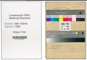 Entnazifizierung Fritz Braun , geb. 00.00.0000 (Prokurist)