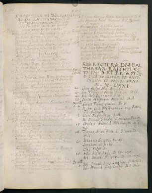 Winterhalbjahr 1670/1671. Rektorat Balthasar Raith