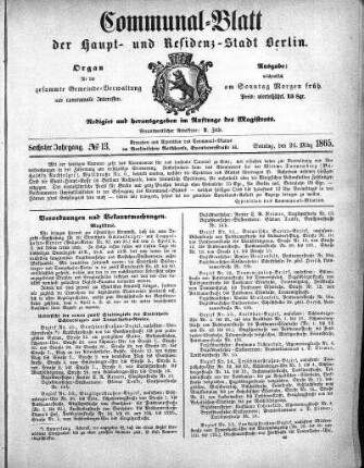 1865,13: No. 13, 26. März 1865