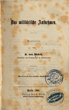 Das militärische Aufnehmen