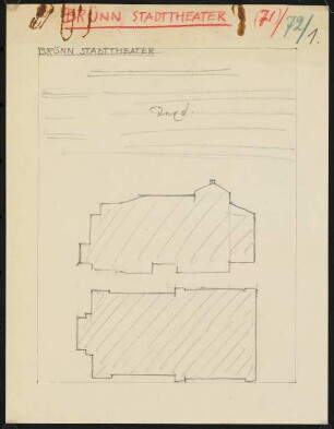 Stadttheater, Brünn: Layout-Skizze, drei Seiten