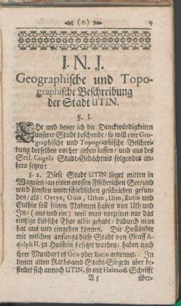 Geographische und Topographische Beschreibung der Stadt Utin.