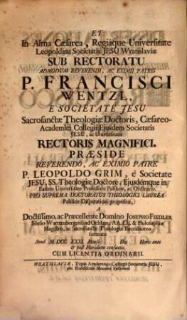 Dissertationes theologicae