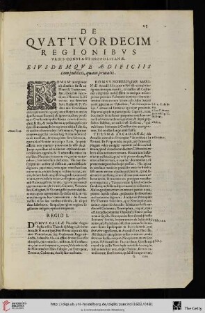 De Quattuordecim Regionibus urbis Constantinopolitanae