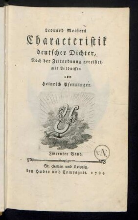 Bd. 2: Leonard Meisters Characteristik deutscher Dichter
