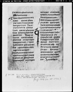 Valerianusevangeliar — Initiale Q