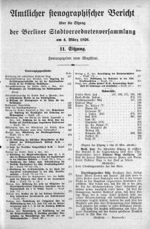 Sitzung 11, 4. März 1926