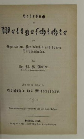 Theil 2: Geschichte des Mittelalters