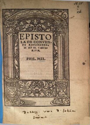 Epistola de conventu Ratisbonensi ad Io. Caesarium
