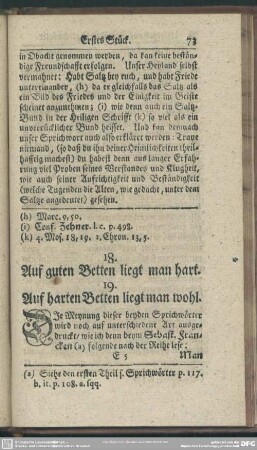 19. Auf harten Betten liegt man wohl