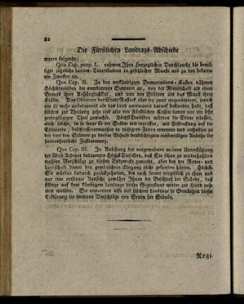Die Fürstlichen Landtags-Abschiede