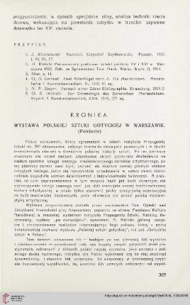 3: Wystawa polskiej sztuki gotyckiej w Warszawie : Połosie