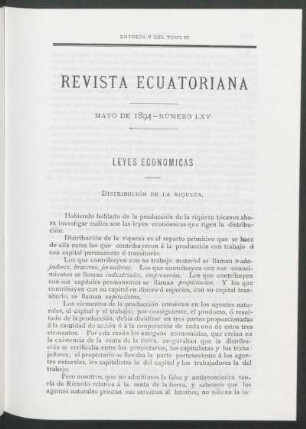 Leyes económicas : Distribución de la riqueza [y] Diferentes clases de cultivadores