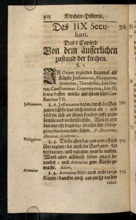302-323, Das IIX. Seculum