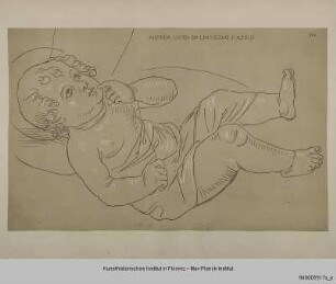Liegendes Christuskind (nach einem Madonnenfresko in der Pinakothek in Assisi, vermutlich von Andrea di Luigi Ingegno)