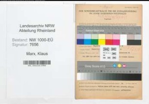 Entnazifizierung Klaus Marx, geb. 04.03.1898 (Justizangest.)