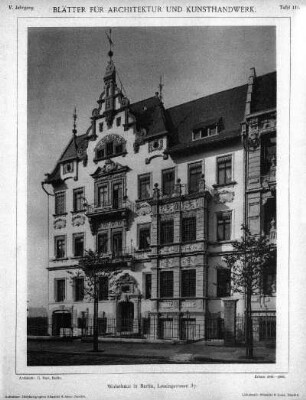 Tafel 111: Wohnhaus in Berlin, Lessingstrasse 37