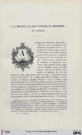 „La Recrue allant joindre le régiment" de Watteau