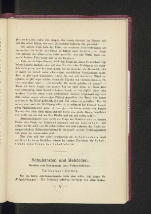 Schulstrafen und Behörden.