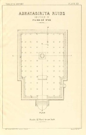 Plate XIV. Abhayagiriya ruins. Section IV. Pilima-gé No. 40. Plan.