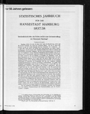 Vor 50 Jahren gelesen: Gebiet und neue Gebietseinteilung der Hansestadt Hamburg