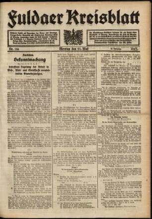 Ausgabe vom Montag, den 21. Mai 1917.