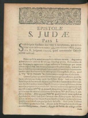 Epistolae S. Judae.