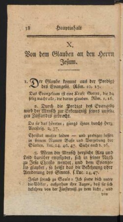 X. Von dem Glauben an den Herrn Jesum.