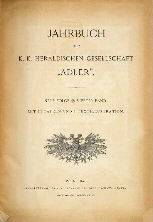 Jahrbuch der Heraldischen Gesellschaft "Adler" in Wien. 4. 1894