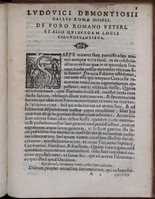 De Foro Romano Veteri. Et Aliis Quibusdam Locis Circunstantibus.
