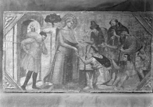 Predella — Der heilige Antonius der Große verteilt Almosen